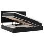 Preview: Aufbewahrungsbett mit Matratze Schwarz 200 x 200 cm Kunstleder