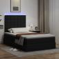 Preview: Bett mit Stauraum und LED Schwarz 120 x 190 cm Kunstleder