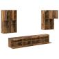 Preview: TV-Wandschrank-Set mit LED-Lichtern Wandmontiert 7 pcs Altholz