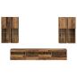 Preview: TV-Wandschrank-Set mit LED-Lichtern Wandmontiert 7 pcs Altholz