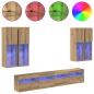 Preview: TV-Wandschrank-Set mit LED-Lichtern 7 pcs Artisan-Eiche