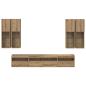 Preview: TV-Wandschrank-Set mit LED-Lichtern 7 pcs Artisan-Eiche