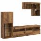 Preview: TV-Wandgeräte mit LED-Lichtleisten 6 pcs Altholz Holzwerkstoff