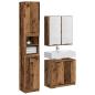 Preview: Badezimmerschrank-Set mit Regal mit Tür Altholz Holzwerkstoff