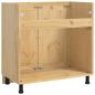 Preview: Schrank mit Tür Honig 80 x 46 x 81.5 cm Massives Kiefernholz