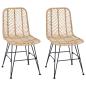 Preview: Esszimmerstuhl 2 pcs Natur 44,5 x 55 x 85 cm Rattan und Eisen