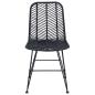 Preview: ARDEBO.de - Esszimmerstuhl 2 pcs Schwarz 44,5 x 55 x 85 cm Rattan und Eisen