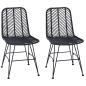 Preview: Esszimmerstuhl 2 pcs Schwarz 44,5 x 55 x 85 cm Rattan und Eisen