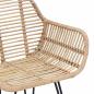 Preview: Esszimmerstuhl 2 pcs Natur 55 x 50 x 74 cm Rattan und Eisen