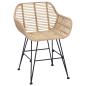 Preview: Esszimmerstuhl 2 Stk. Rattan und Eisen Natur 55 x 50 x 74 cm