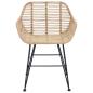 Preview: Esszimmerstuhl 2 Stk. Rattan und Eisen Natur 55 x 50 x 74 cm