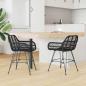 Preview: Esszimmerstuhl 2 pcs Schwarz 55 x 50 x 74 cm Rattan und Eisen