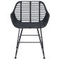 Preview: Esszimmerstuhl 2 pcs Schwarz 55 x 50 x 74 cm Rattan und Eisen
