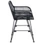 Preview: Esszimmerstuhl 2 pcs Schwarz 55 x 50 x 74 cm Rattan und Eisen