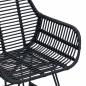 Preview: Esszimmerstuhl 2 pcs Schwarz 55 x 50 x 74 cm Rattan und Eisen