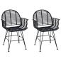 Preview: Esszimmerstuhl 2 pcs Schwarz 57 x 54,5 x 85 cm Rattan und Eisen