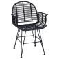 Preview: Esszimmerstuhl 2 pcs Schwarz 57 x 54,5 x 85 cm Rattan und Eisen