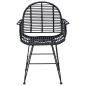 Preview: Esszimmerstuhl 2 pcs Schwarz 57 x 54,5 x 85 cm Rattan und Eisen