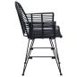 Preview: Esszimmerstuhl 2 pcs Schwarz 57 x 54,5 x 85 cm Rattan und Eisen
