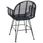 Preview: Esszimmerstuhl 2 pcs Schwarz 57 x 54,5 x 85 cm Rattan und Eisen