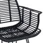 Preview: Esszimmerstuhl 2 pcs Schwarz 57 x 54,5 x 85 cm Rattan und Eisen