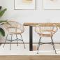 Preview: ARDEBO.de - Esszimmerstuhl 2 pcs Natur 65 x 55,5 x 81 cm Rattan und Eisen