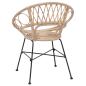 Preview: Esszimmerstuhl 2 pcs Natur 65 x 55,5 x 81 cm Rattan und Eisen