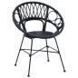 Preview: Esszimmerstuhl 2 pcs Schwarz 65 x 55,5 x 81 cm Rattan und Eisen