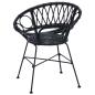Preview: Esszimmerstuhl 2 pcs Schwarz 65 x 55,5 x 81 cm Rattan und Eisen