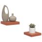 Preview: Wandregale 2 pcs Rot 23 x 23,5 x 4 cm Holzwerkstoff