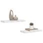 Preview: Wandregale 2 pcs Weiß Marmor 60 x 23,5 x 4 cm Holzwerkstoff