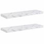 Preview: Wandregale 2 pcs Weiß Marmor 90 x 23,5 x 4 cm Holzwerkstoff