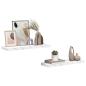 Preview: Wandregale 2 pcs Weiß Marmor 90 x 23,5 x 4 cm Holzwerkstoff