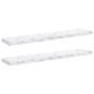 Preview: Wandregale 2 pcs Weiß Marmor 120 x 23,5 x 4 cm Holzwerkstoff