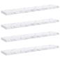 Preview: Wandregale 4 pcs Weiß Marmor 120 x 23,5 x 4 cm Holzwerkstoff
