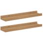 Preview: Wandregale mit Regal 2 pcs Braun 40 x 9 x 3 cm Holzwerkstoff
