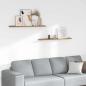 Preview: ARDEBO.de - Wandregale mit Regal 2 pcs Braun 100 x 9 x 3 cm Holzwerkstoff