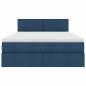 Preview: Bett mit Stauraum und LED Blau 140 x 190 cm Polyester