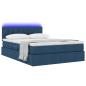 Preview: Bett mit Stauraum und LED Blau 140 x 190 cm Polyester