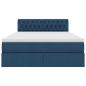 Preview: Bett mit Stauraum und LED Blau 140 x 190 cm Polyester