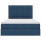 Preview: Bett mit Stauraum und LED Blau 140 x 190 cm Polyester