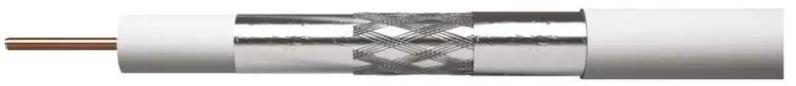 Preview: EMOS S5382 Koaxialkabel CB135, 3-fach geschirmt, Schirmabdeckung >28 %, Innenbereich, 100m Spule, weiß (2305135000)