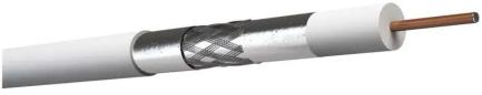 Preview: EMOS S5382 Koaxialkabel CB135, 3-fach geschirmt, Schirmabdeckung >28 %, Innenbereich, 100m Spule, weiß (2305135000)