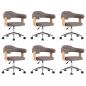 Preview: Drehbare Esszimmerstühle 6 Stk. Taupe Bugholz und Stoff