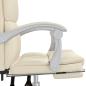 Preview: Bürostuhl mit Liegefunktion Creme Kunstleder