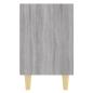 Preview: Nachttisch mit Massivholz-Beinen Grau Sonoma 40x30x50 cm