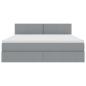 Preview: Bett mit Stauraum und LED Hellgrau 160 x 200 cm Polyester