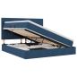 Preview: Bett mit Stauraum und LED Blau 160 x 200 cm Polyester
