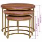 Preview: Nesting-Couchtische 3 pcs Honigbraun Massivholz Mango und Stahl