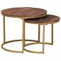 Preview: Nesting-Couchtische 2 pcs Massivholz Mango und Stahl